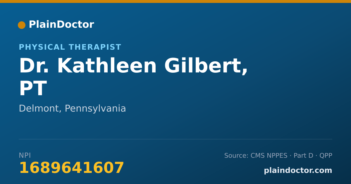 Shareable card for Kathleen Gilbert, PT - Physical Therapist, Delmont, PA