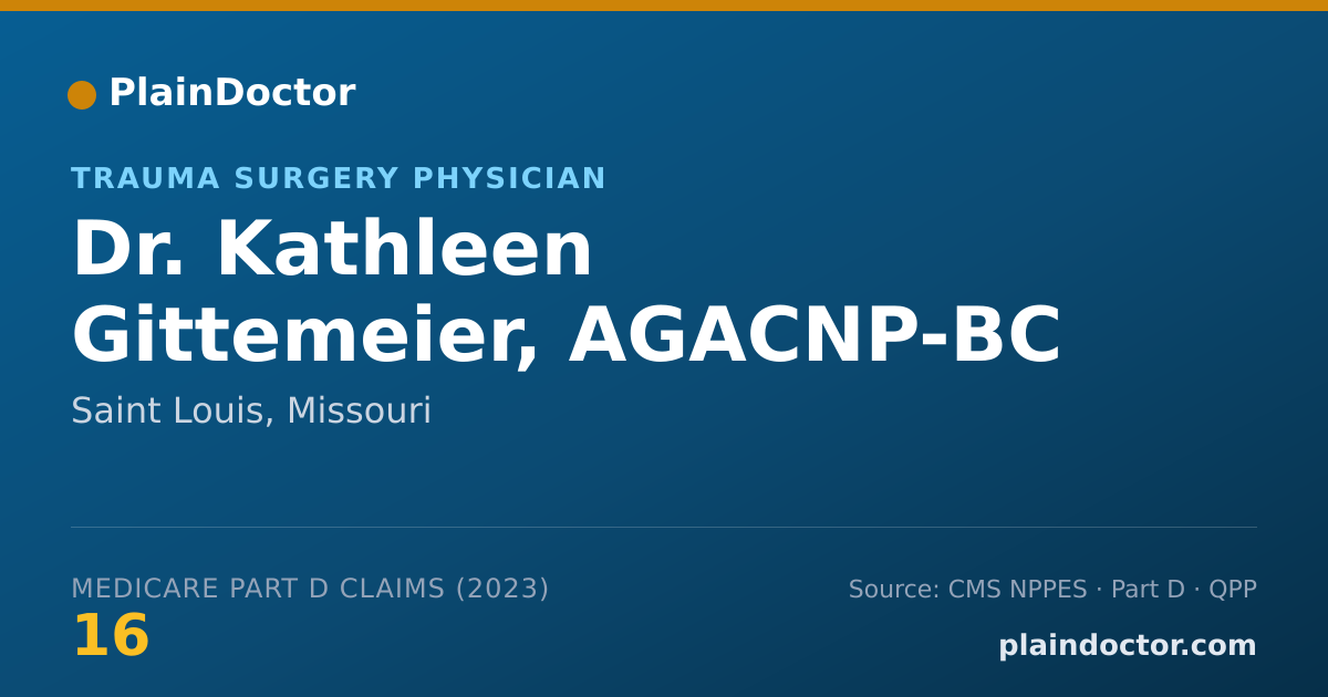 Shareable card for Kathleen Gittemeier, AGACNP-BC - Trauma Surgery Physician, Saint Louis, MO