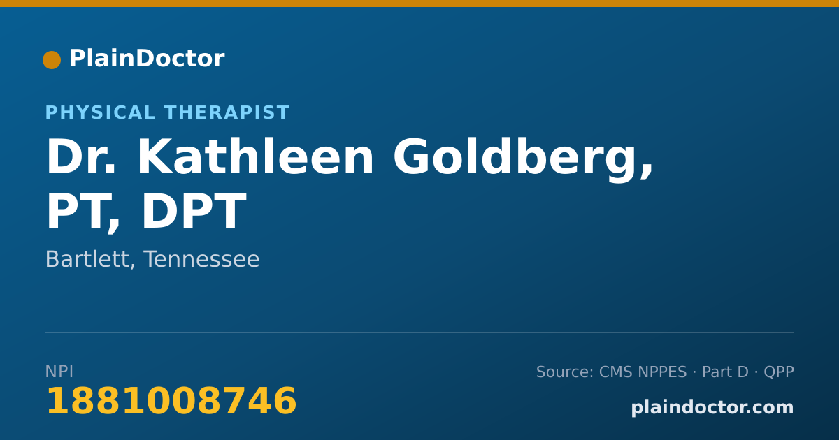Shareable card for Kathleen Goldberg, PT, DPT - Physical Therapist, Bartlett, TN