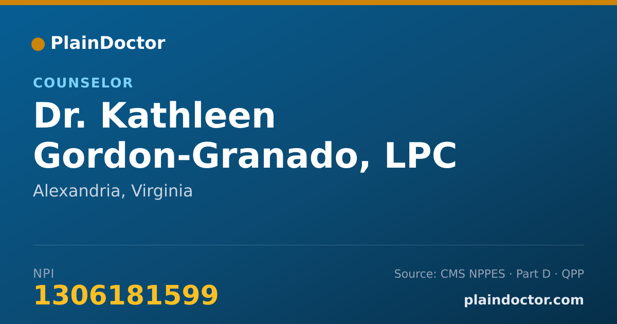 Shareable card for Kathleen Gordon-Granado, LPC - Counselor, Alexandria, VA