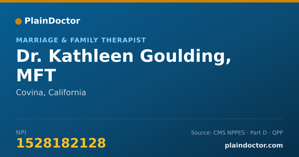 Shareable card for Kathleen Goulding, MFT - Marriage & Family Therapist, Covina, CA