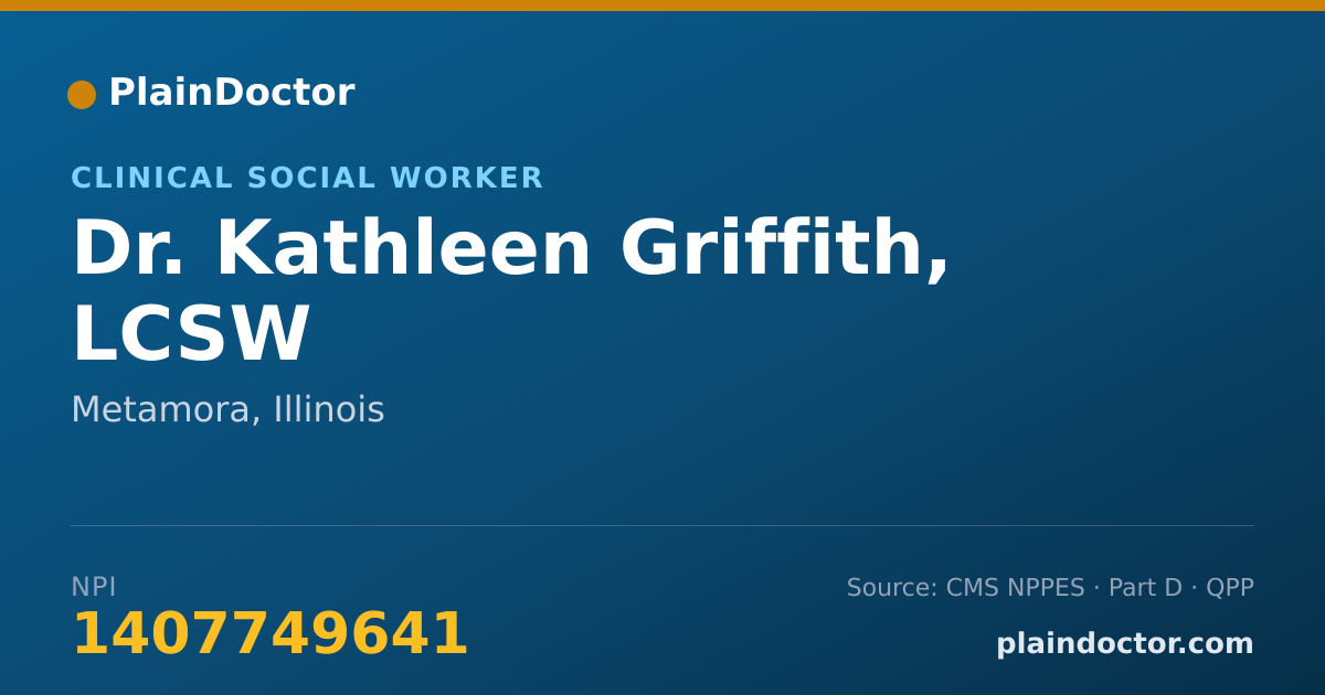 Shareable card for Kathleen Griffith, LCSW - Clinical Social Worker, Metamora, IL