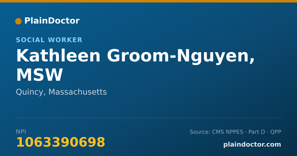 Shareable card for Kathleen Groom-Nguyen, MSW - Social Worker, Quincy, MA