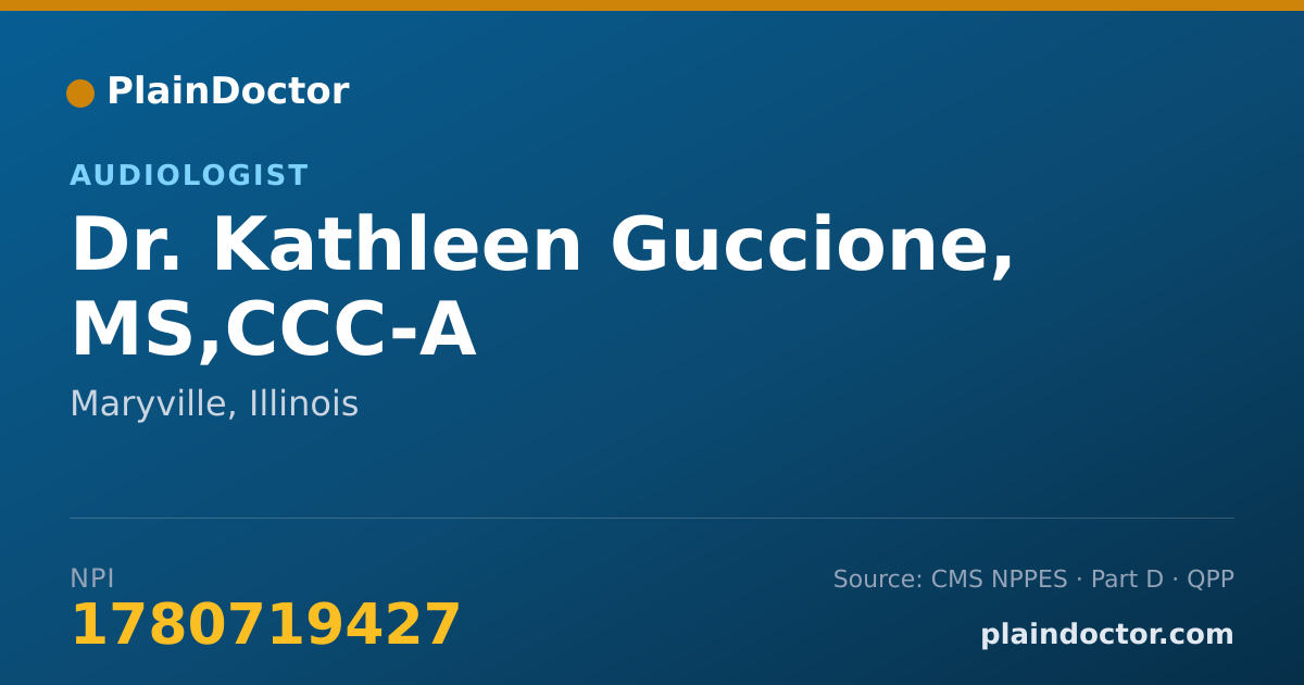 Shareable card for Kathleen Guccione, MS,CCC-A - Audiologist, Maryville, IL