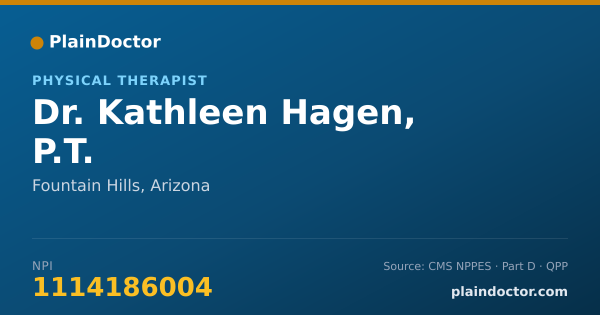 Shareable card for Kathleen Hagen, P.T. - Physical Therapist, Fountain Hills, AZ
