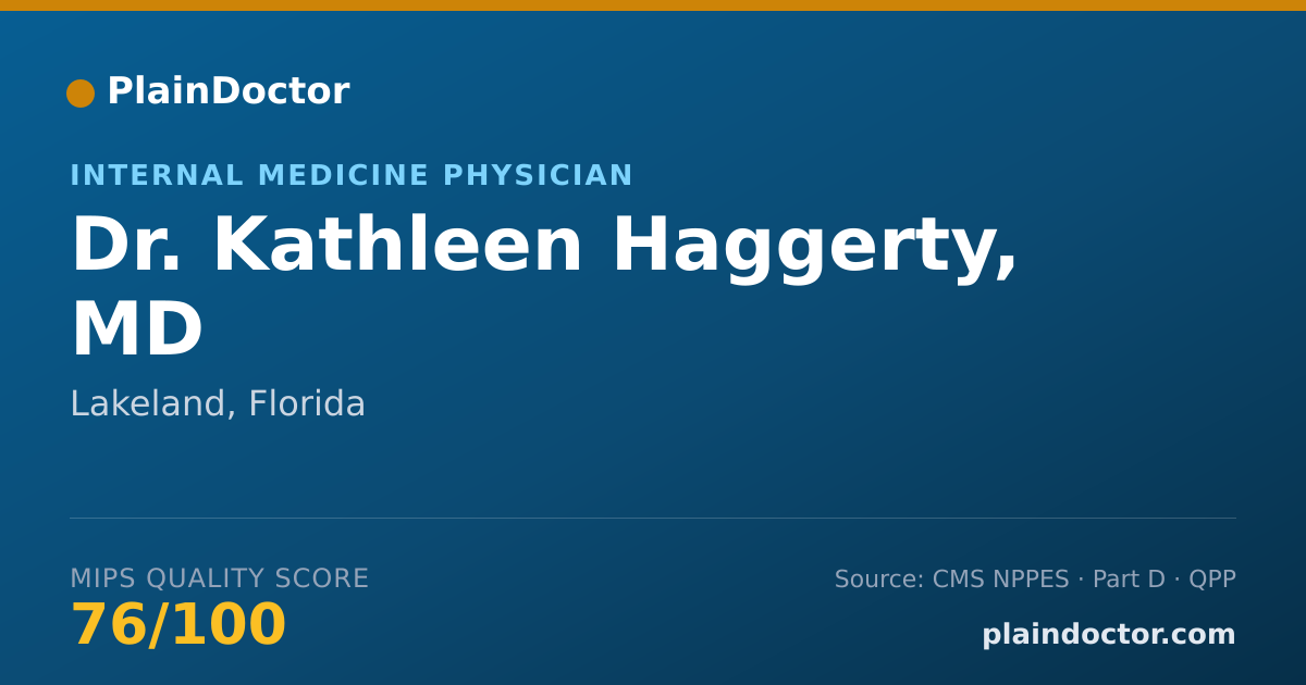 Shareable card for Kathleen Haggerty, MD - Internal Medicine Physician, Lakeland, FL