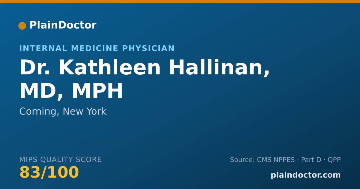 Shareable card for Kathleen Hallinan, MD, MPH - Internal Medicine Physician, Corning, NY