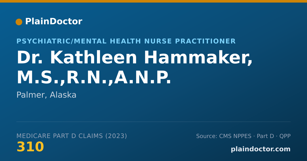 Shareable card for Kathleen Hammaker, M.S.,R.N.,A.N.P. - Psychiatric/Mental Health Nurse Practitioner, Palmer, AK