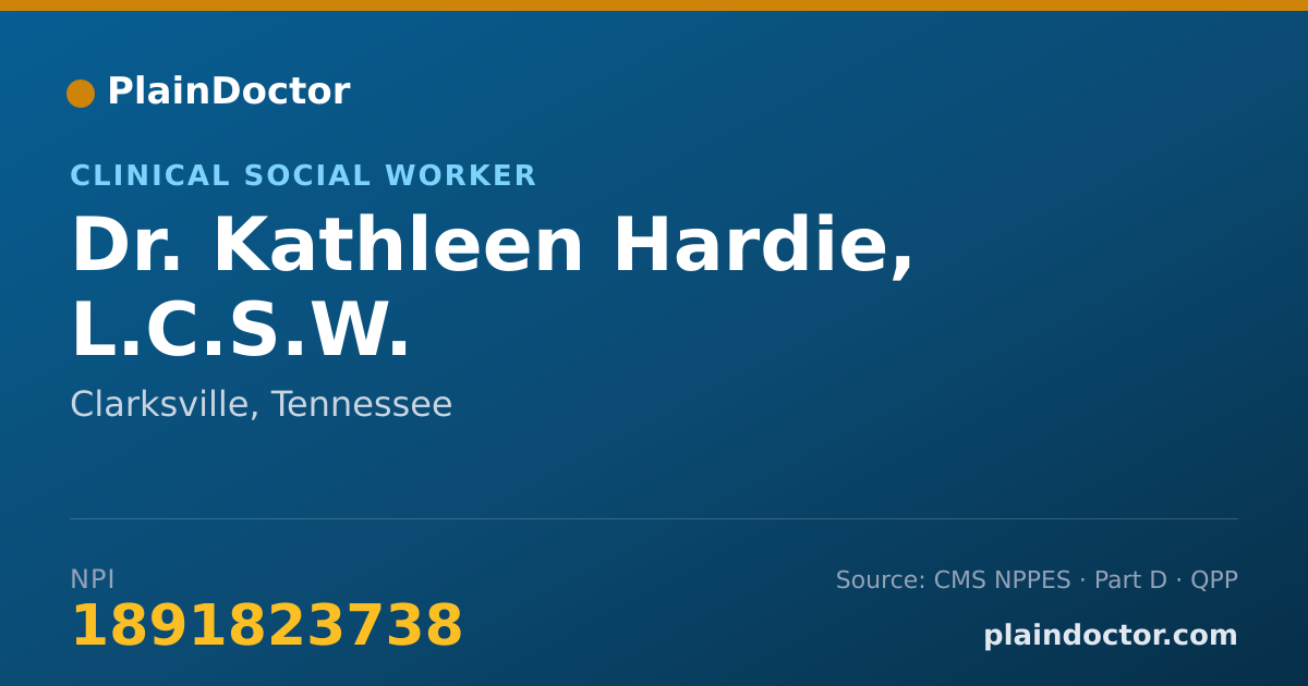 Shareable card for Kathleen Hardie, L.C.S.W. - Clinical Social Worker, Clarksville, TN