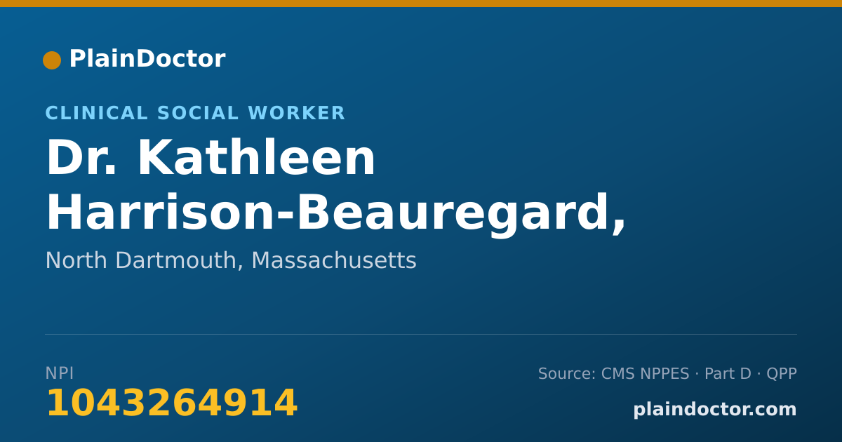 Shareable card for Kathleen Harrison-Beauregard, LICSW - Clinical Social Worker, North Dartmouth, MA