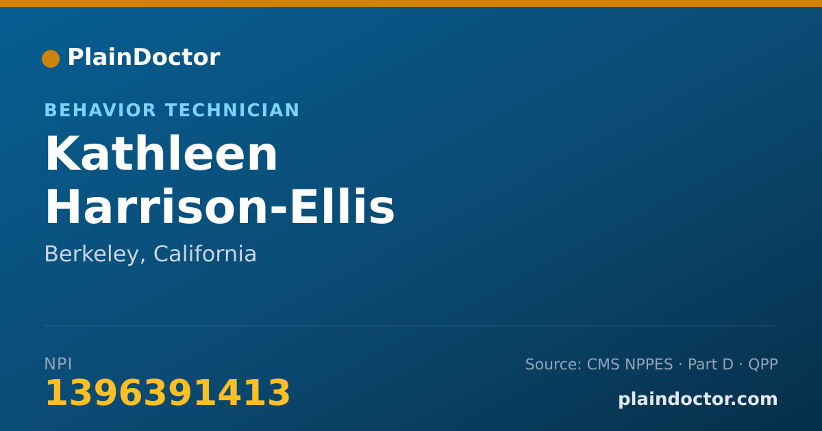 Shareable card for Kathleen Harrison-Ellis - Behavior Technician, Berkeley, CA