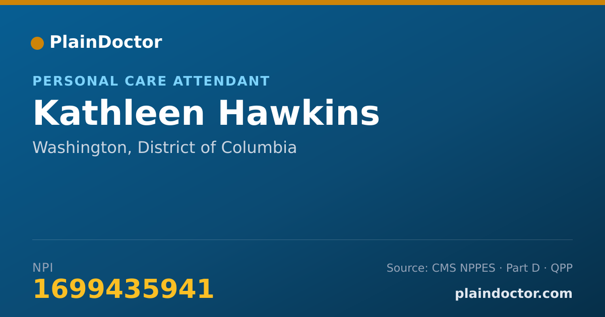 Shareable card for Kathleen Hawkins - Personal Care Attendant, Washington, DC