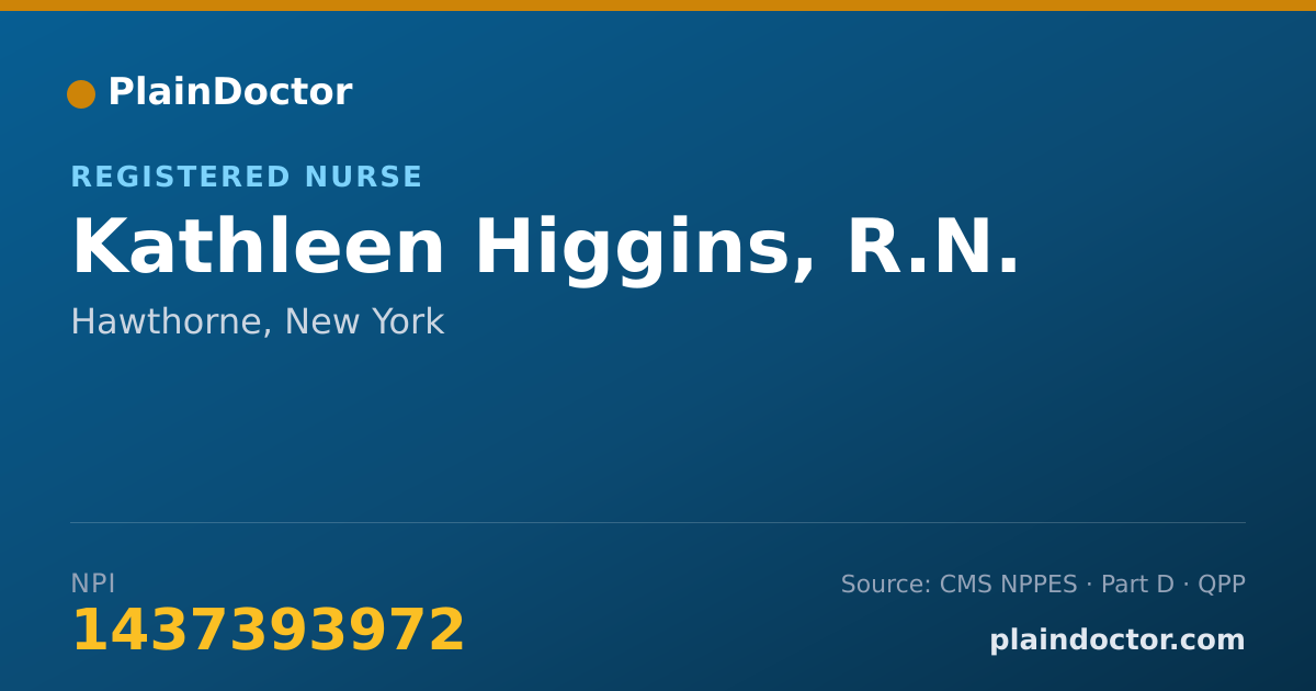 Shareable card for Kathleen Higgins, R.N. - Registered Nurse, Hawthorne, NY