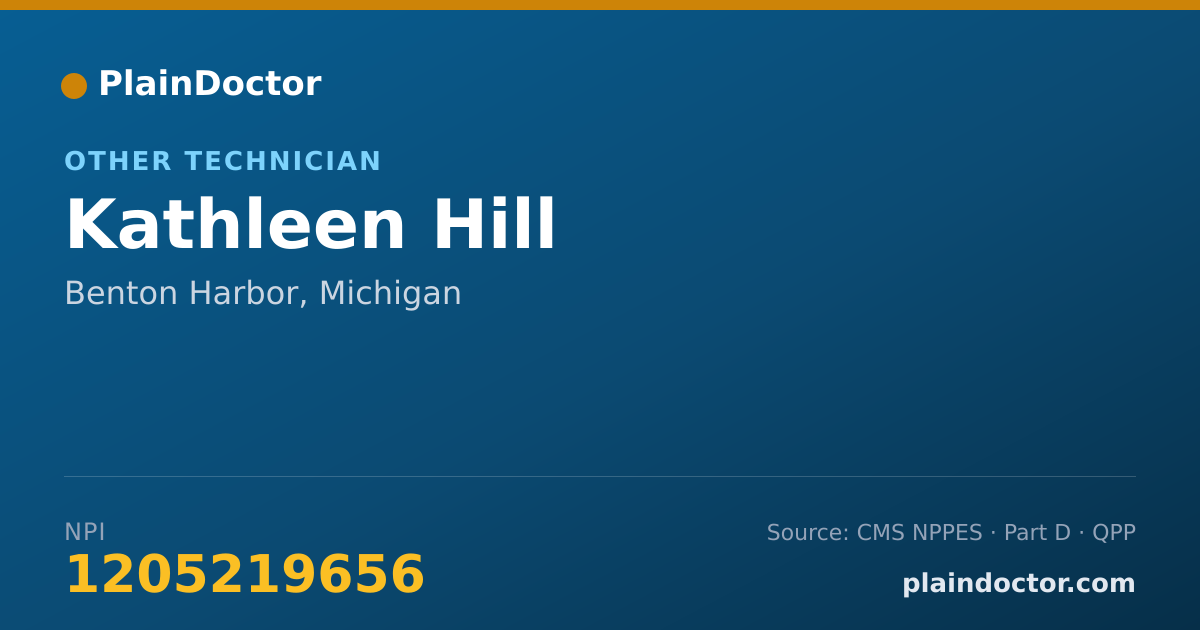 Shareable card for Kathleen Hill - Other Technician, Benton Harbor, MI