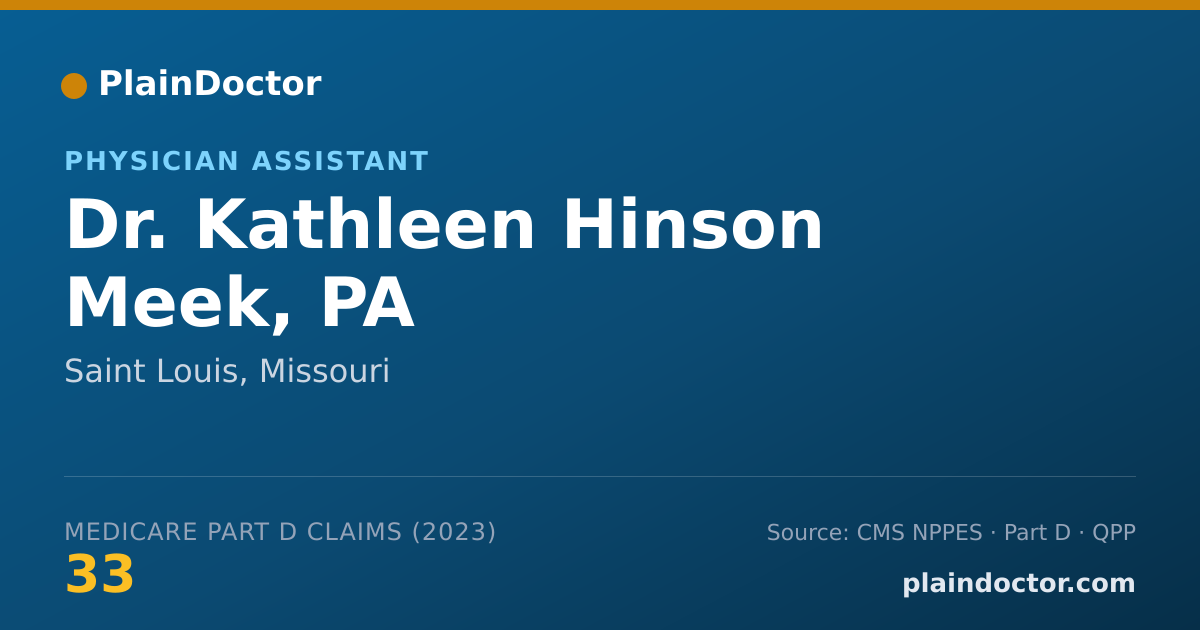 Shareable card for Kathleen Hinson Meek, PA - Physician Assistant, Saint Louis, MO