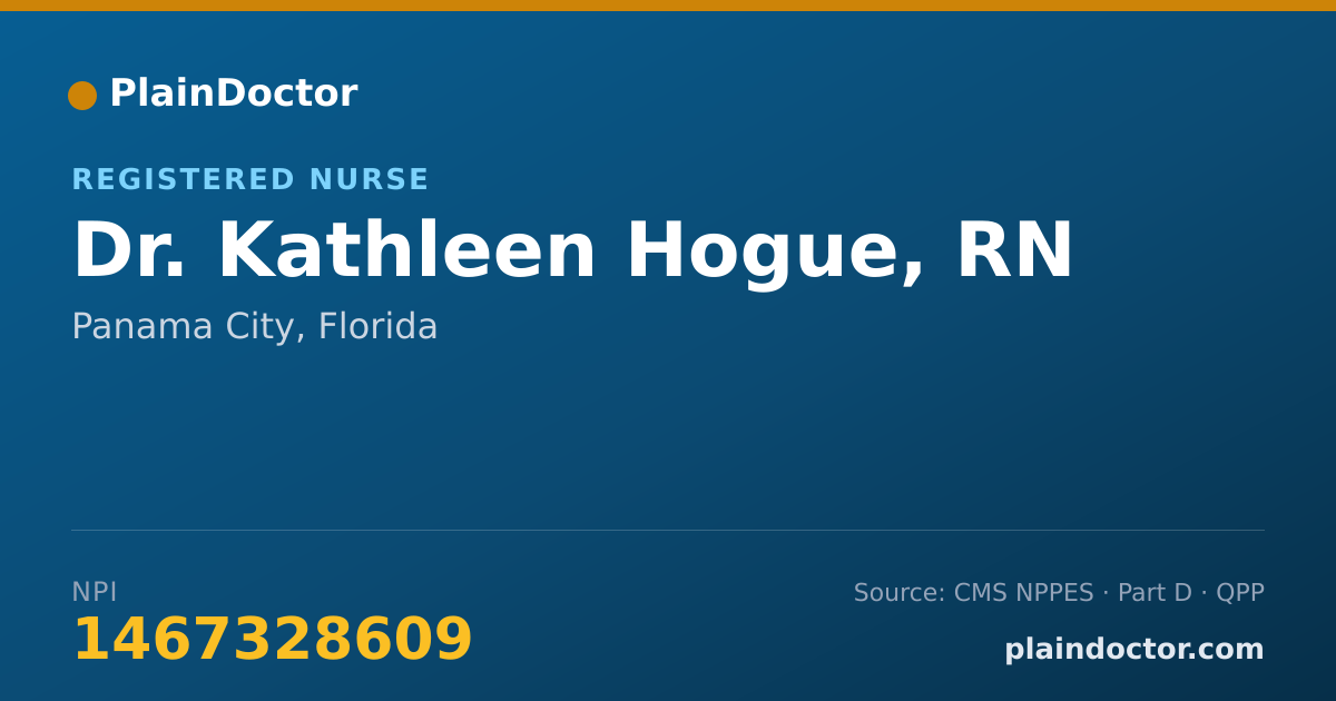 Shareable card for Kathleen Hogue, RN - Registered Nurse, Panama City, FL