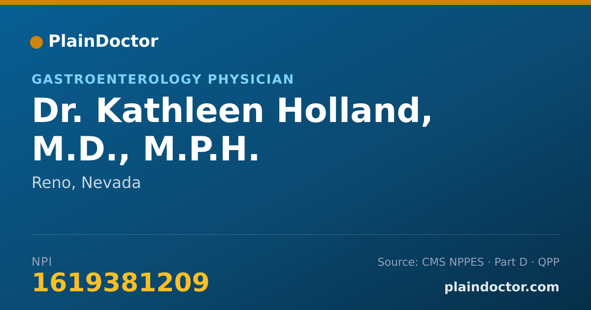 Shareable card for Kathleen Holland, M.D., M.P.H. - Gastroenterology Physician, Reno, NV