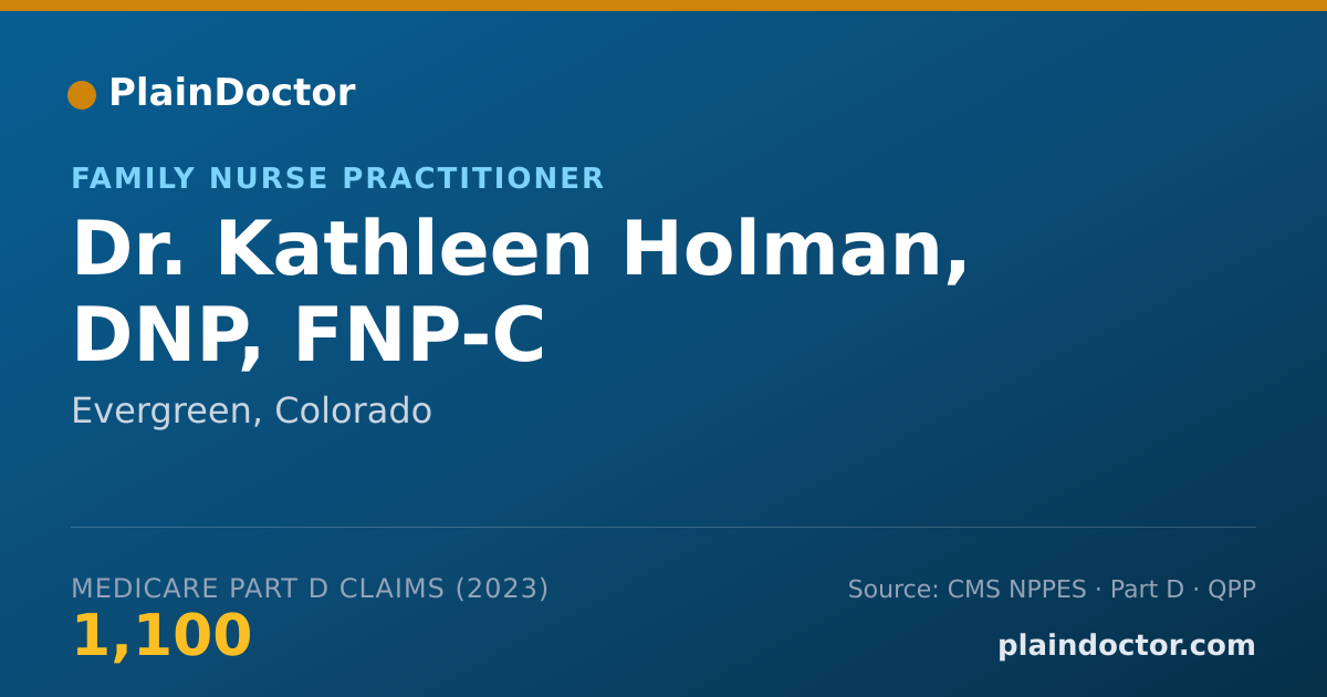 Shareable card for Kathleen Holman, DNP, FNP-C - Family Nurse Practitioner, Evergreen, CO