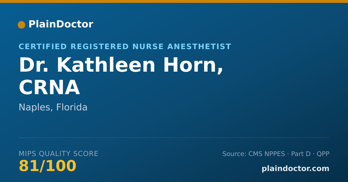 Shareable card for Kathleen Horn, CRNA - Certified Registered Nurse Anesthetist, Naples, FL