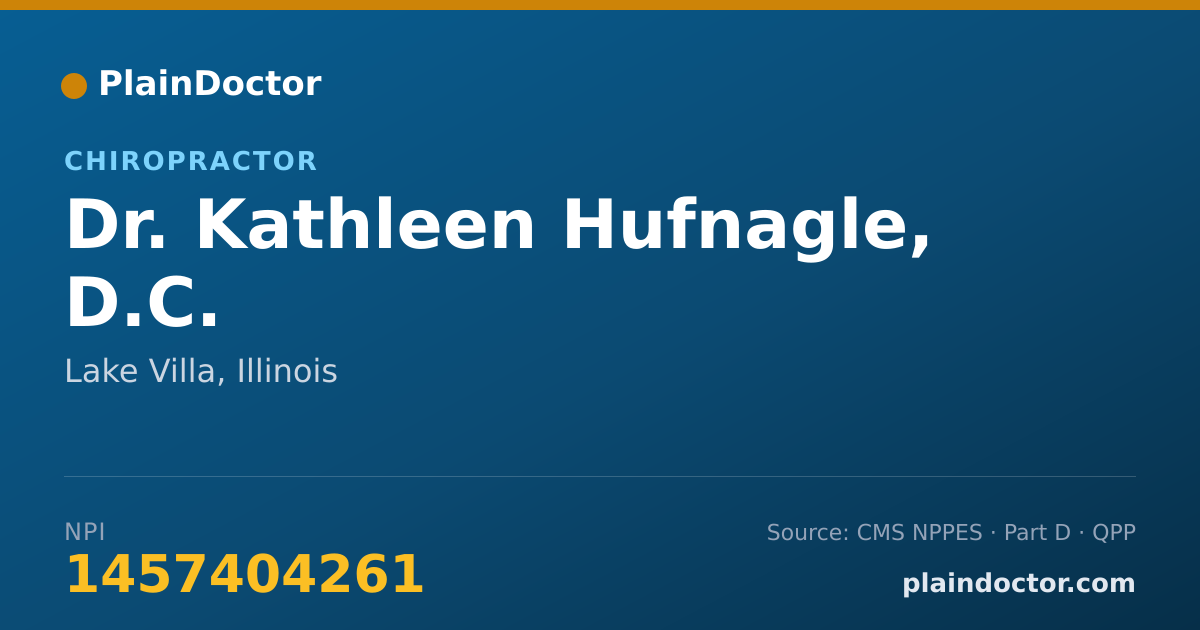 Shareable card for Kathleen Hufnagle, D.C. - Chiropractor, Lake Villa, IL