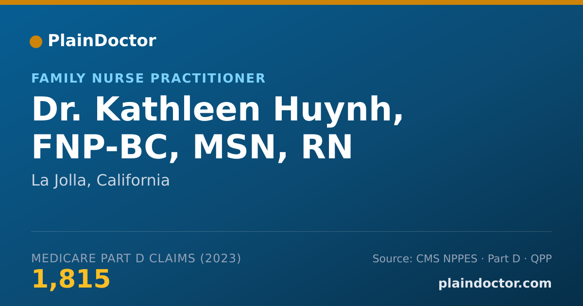Shareable card for Kathleen Huynh, FNP-BC, MSN, RN - Family Nurse Practitioner, La Jolla, CA