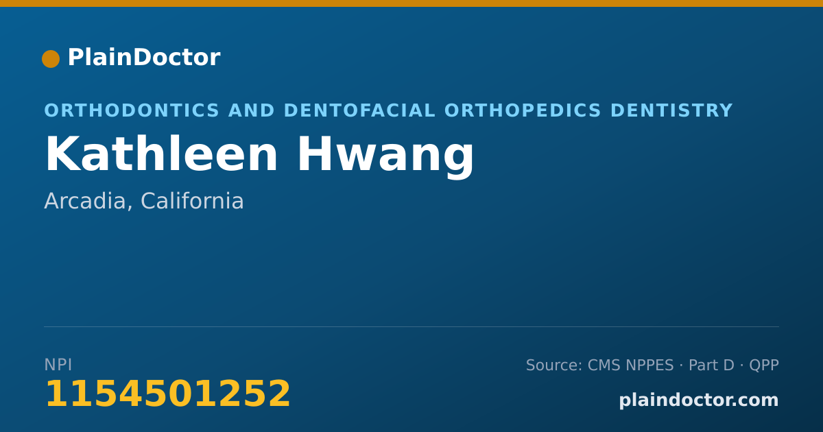 Shareable card for Kathleen Hwang - Orthodontics and Dentofacial Orthopedics Dentistry, Arcadia, CA
