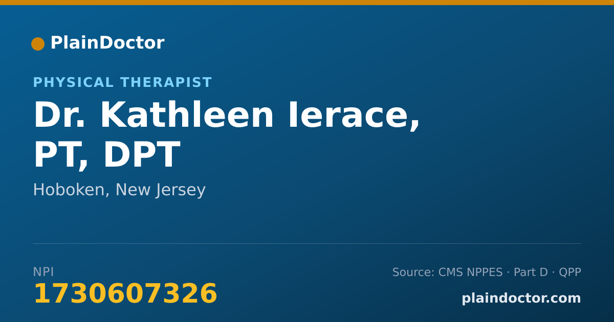 Shareable card for Kathleen Ierace, PT, DPT - Physical Therapist, Hoboken, NJ
