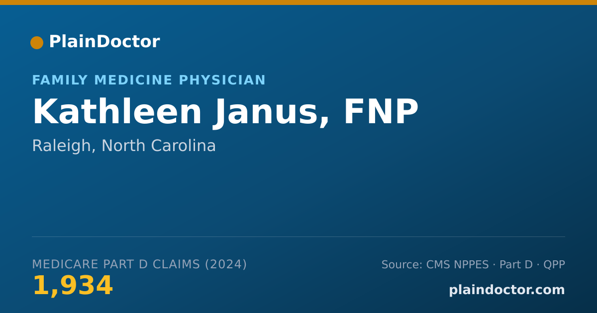 Shareable card for Kathleen Janus, FNP - Family Medicine Physician, Raleigh, NC