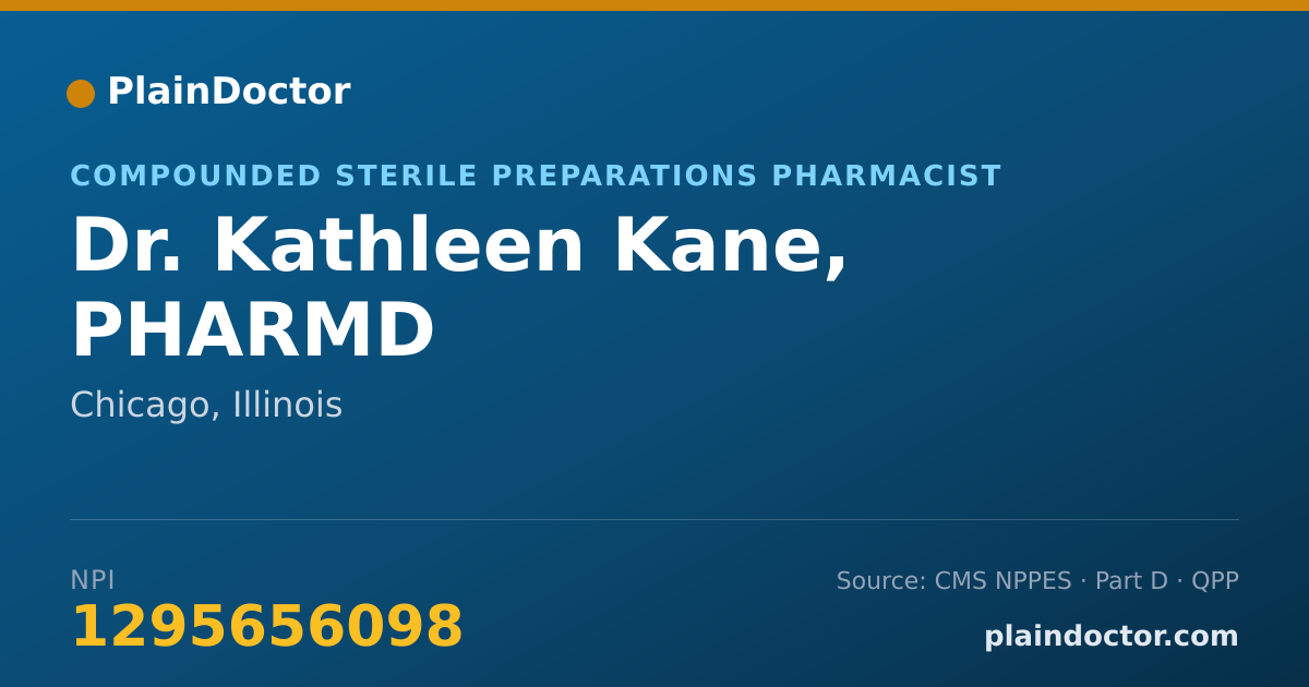 Shareable card for Kathleen Kane, PHARMD - Compounded Sterile Preparations Pharmacist, Chicago, IL