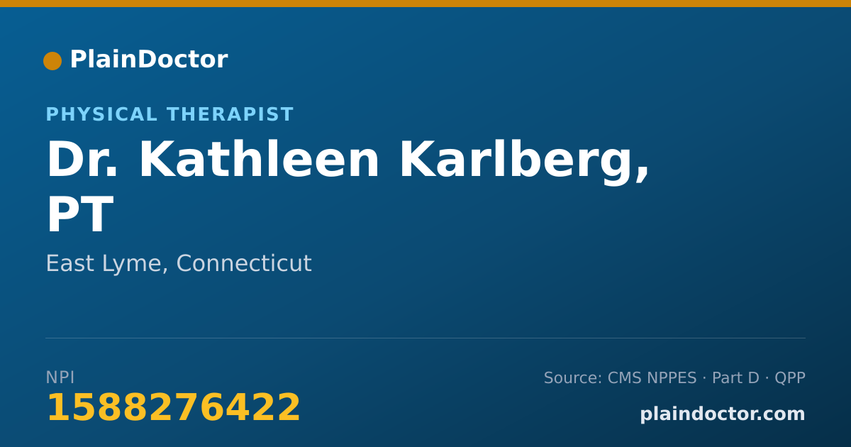 Shareable card for Kathleen Karlberg, PT - Physical Therapist, East Lyme, CT