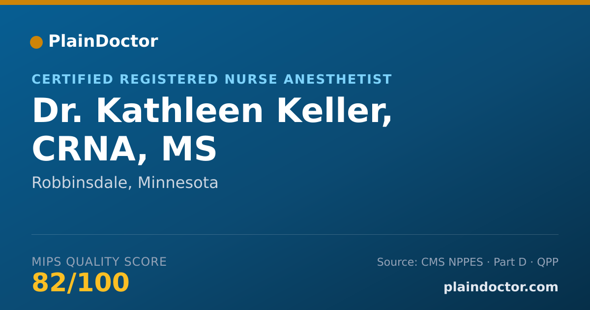 Shareable card for Kathleen Keller, CRNA, MS - Certified Registered Nurse Anesthetist, Robbinsdale, MN