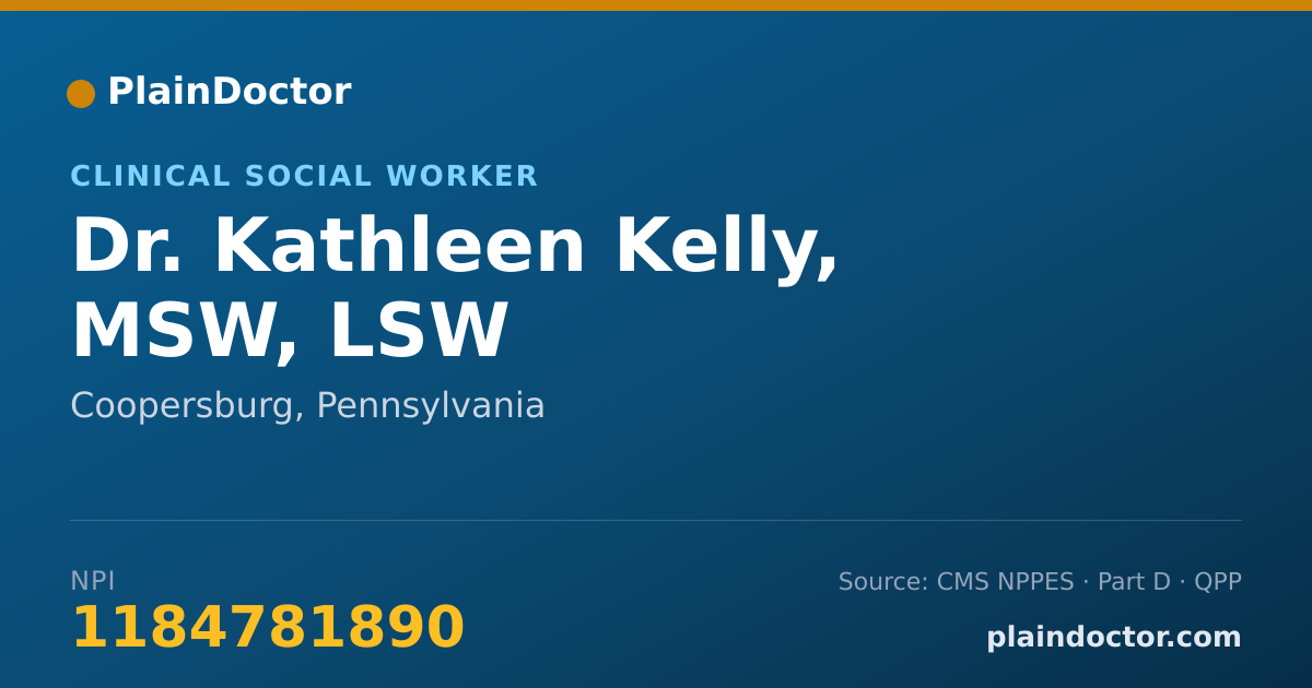 Shareable card for Kathleen Kelly, MSW, LSW - Clinical Social Worker, Coopersburg, PA
