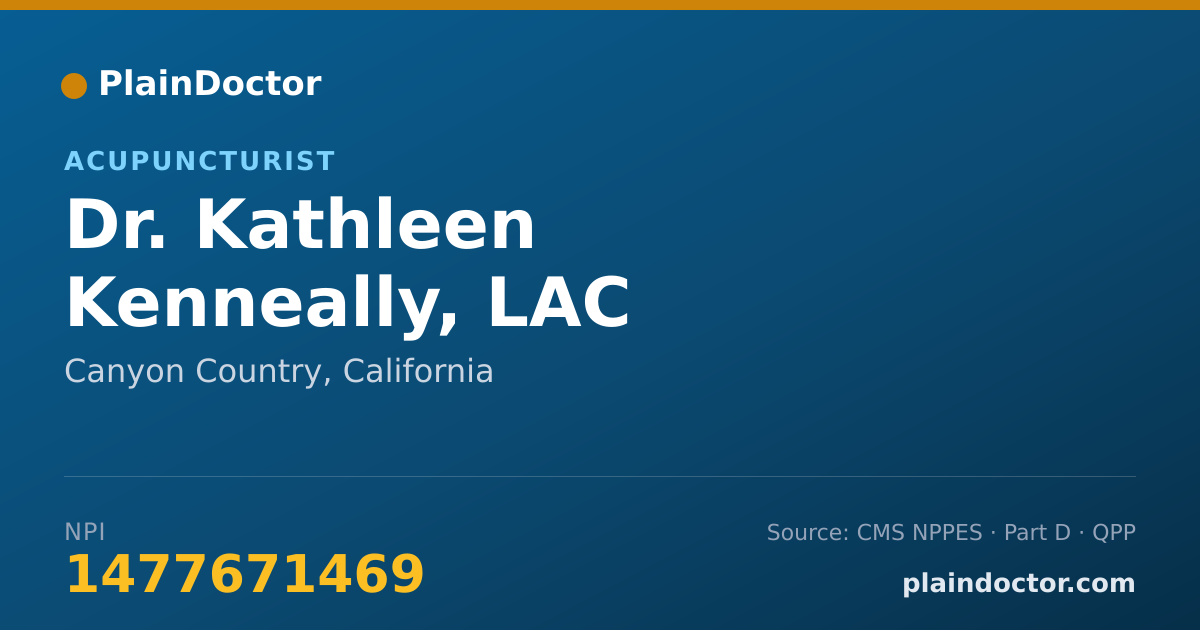 Shareable card for Kathleen Kenneally, LAC - Acupuncturist, Canyon Country, CA
