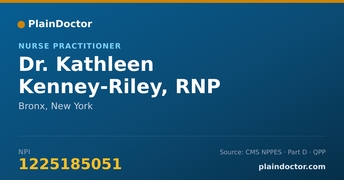 Shareable card for Kathleen Kenney-Riley, RNP - Nurse Practitioner, Bronx, NY