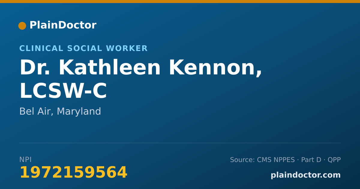 Shareable card for Kathleen Kennon, LCSW-C - Clinical Social Worker, Bel Air, MD