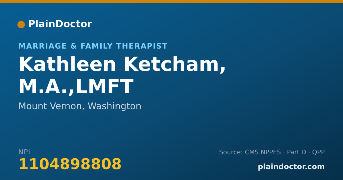 Shareable card for Kathleen Ketcham, M.A.,LMFT - Marriage & Family Therapist, Mount Vernon, WA