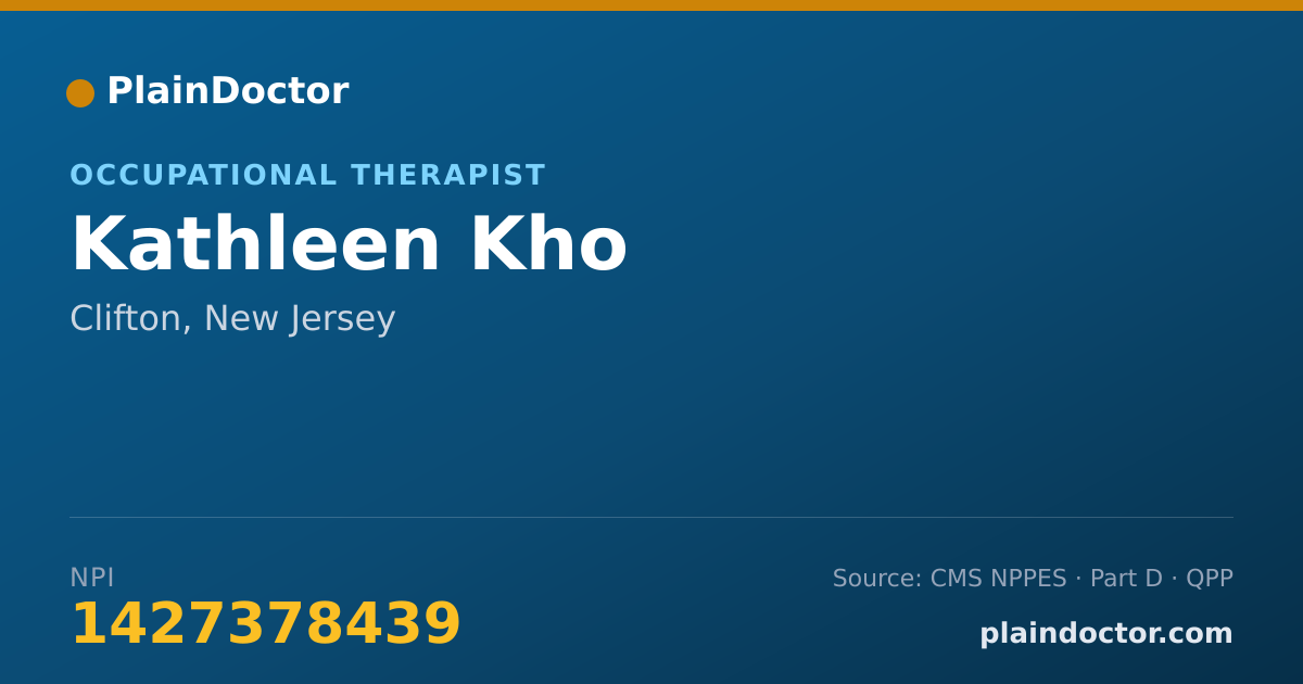 Shareable card for Kathleen Kho - Occupational Therapist, Clifton, NJ