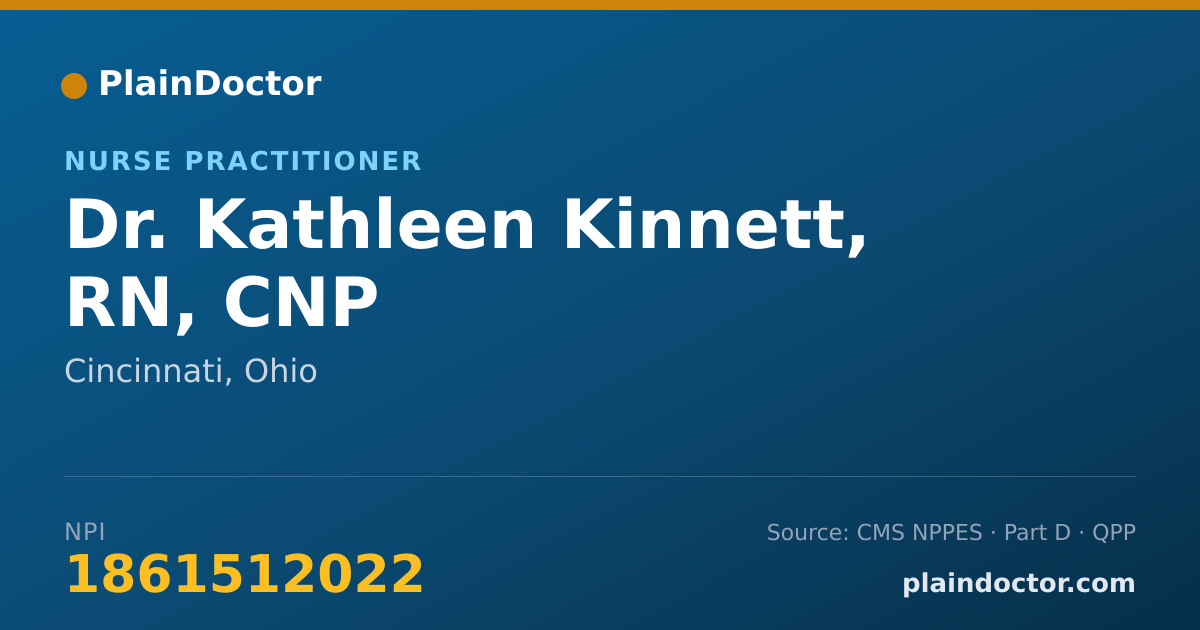 Shareable card for Kathleen Kinnett, RN, CNP - Nurse Practitioner, Cincinnati, OH