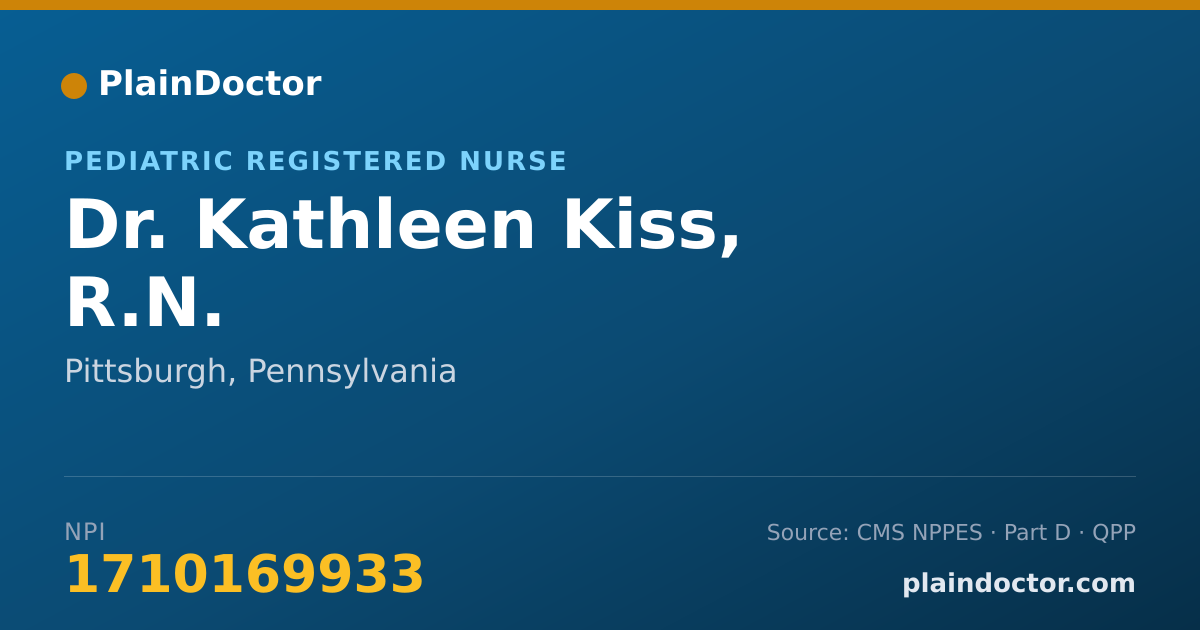 Shareable card for Kathleen Kiss, R.N. - Pediatric Registered Nurse, Pittsburgh, PA