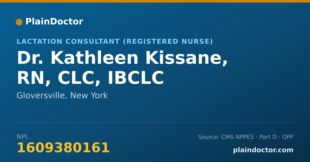 Shareable card for Kathleen Kissane, RN, CLC, IBCLC - Lactation Consultant (Registered Nurse), Gloversville, NY