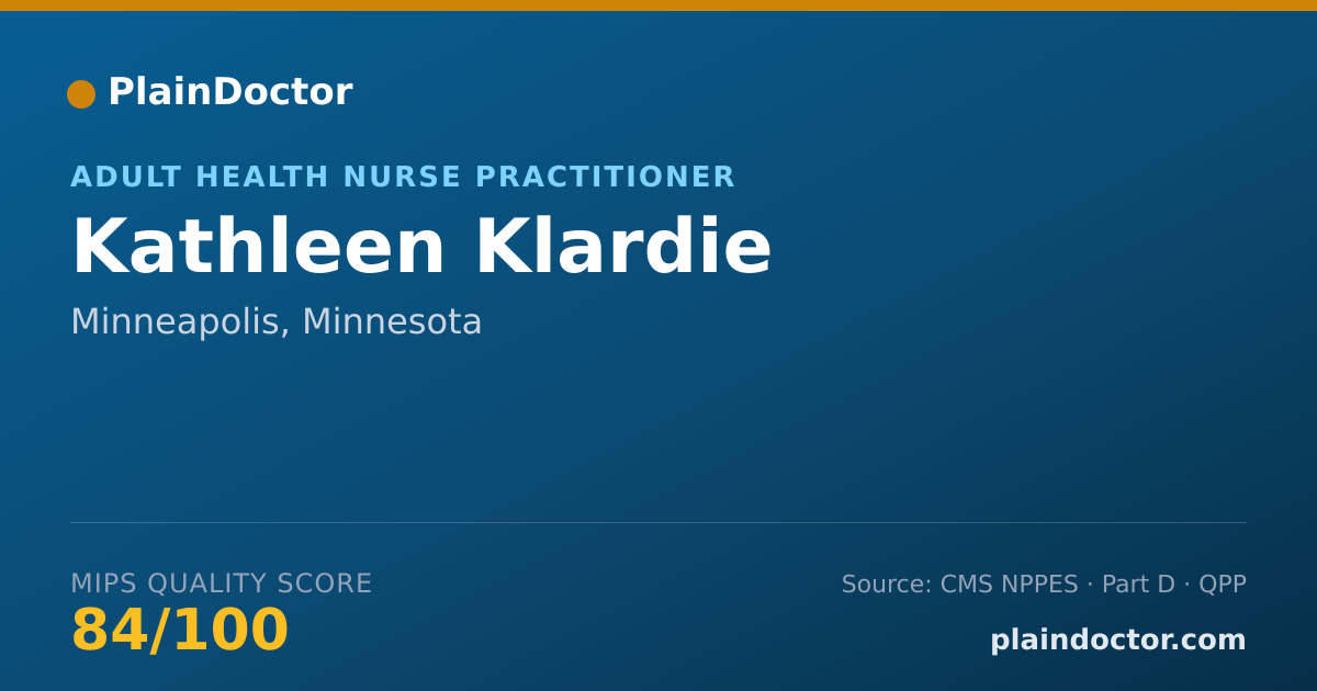 Shareable card for Kathleen Klardie - Adult Health Nurse Practitioner, Minneapolis, MN