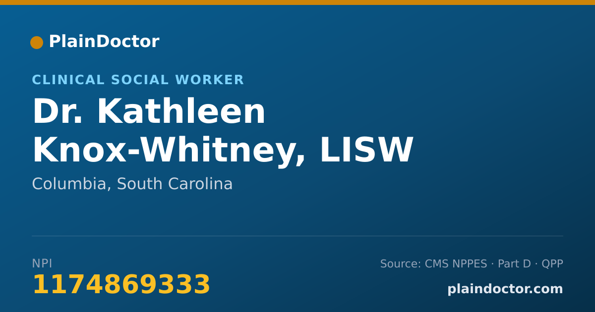 Shareable card for Kathleen Knox-Whitney, LISW - Clinical Social Worker, Columbia, SC