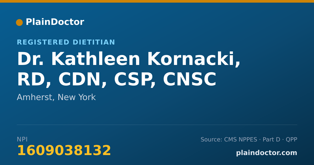 Shareable card for Kathleen Kornacki, RD, CDN, CSP, CNSC - Registered Dietitian, Amherst, NY