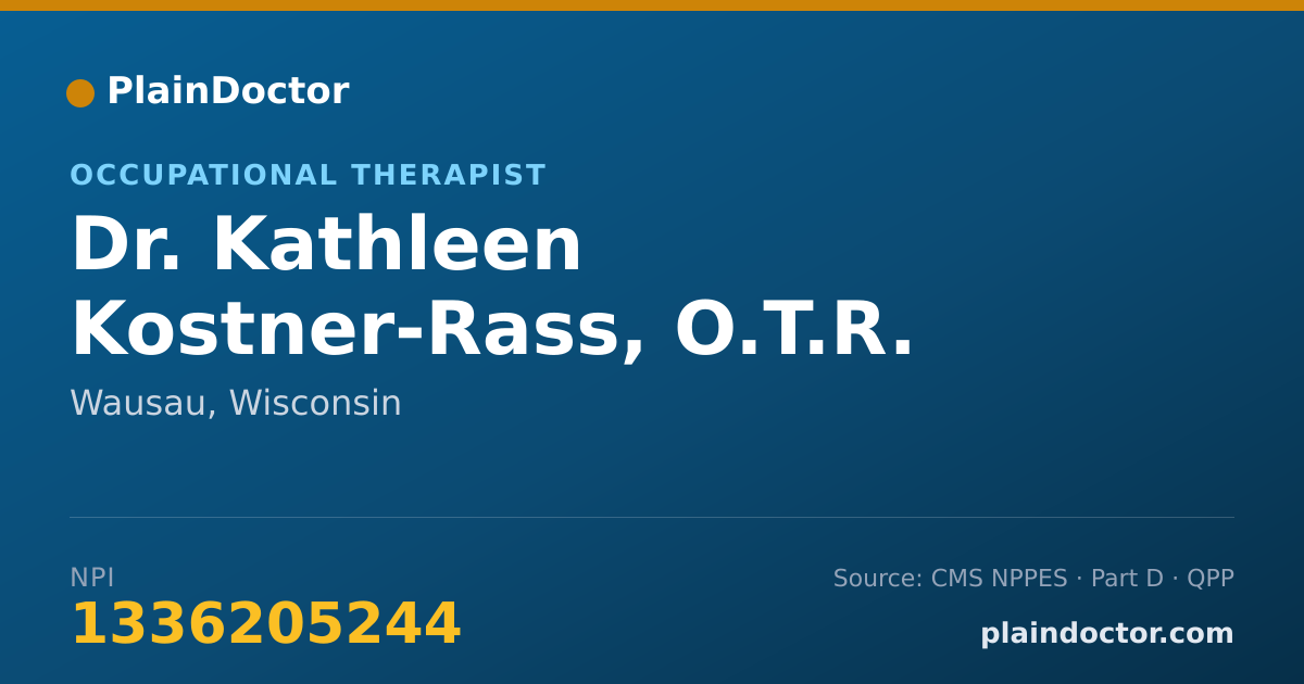 Shareable card for Kathleen Kostner-Rass, O.T.R. - Occupational Therapist, Wausau, WI