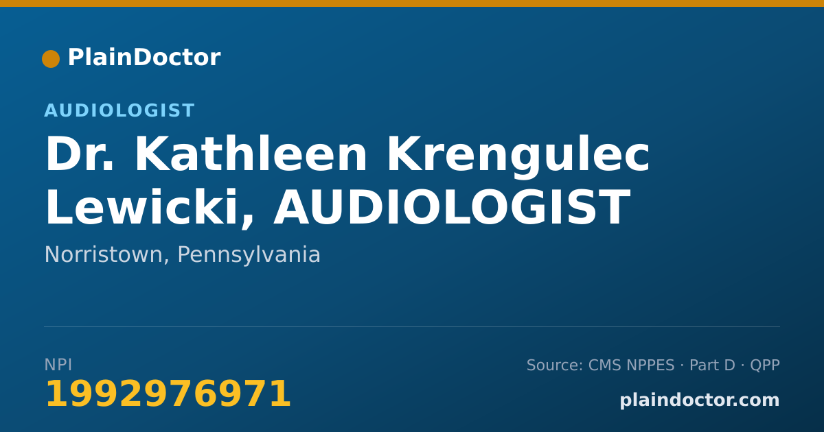 Shareable card for Kathleen Krengulec Lewicki, AUDIOLOGIST - Audiologist, Norristown, PA