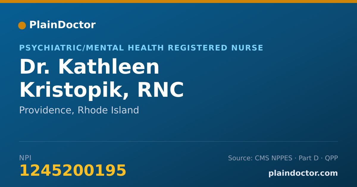 Shareable card for Kathleen Kristopik, RNC - Psychiatric/Mental Health Registered Nurse, Providence, RI