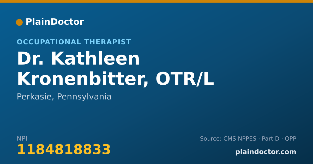 Shareable card for Kathleen Kronenbitter, OTR/L - Occupational Therapist, Perkasie, PA