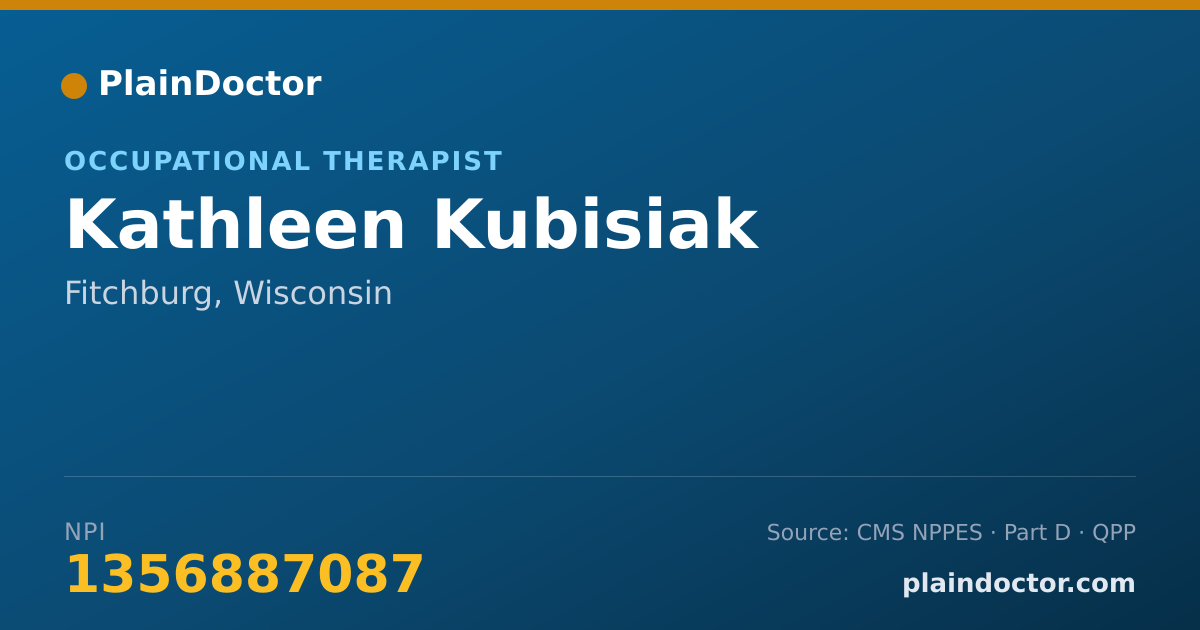 Shareable card for Kathleen Kubisiak - Occupational Therapist, Fitchburg, WI