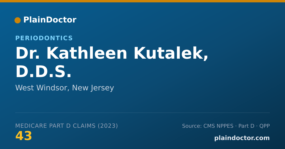 Shareable card for Kathleen Kutalek, D.D.S. - Periodontics, West Windsor, NJ