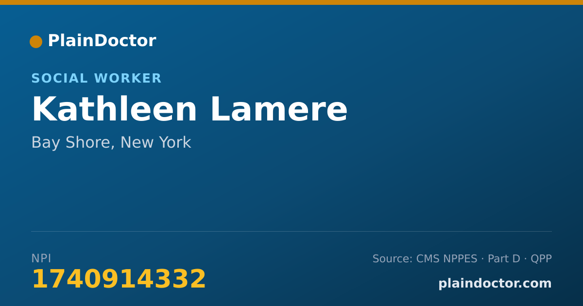 Shareable card for Kathleen Lamere - Social Worker, Bay Shore, NY